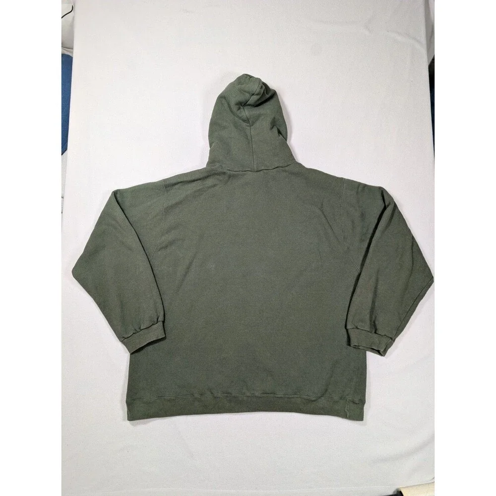Vintage 90s Nike Center Swoosh Hoodie Olive Green XXL 2XL White Logo Streetwear